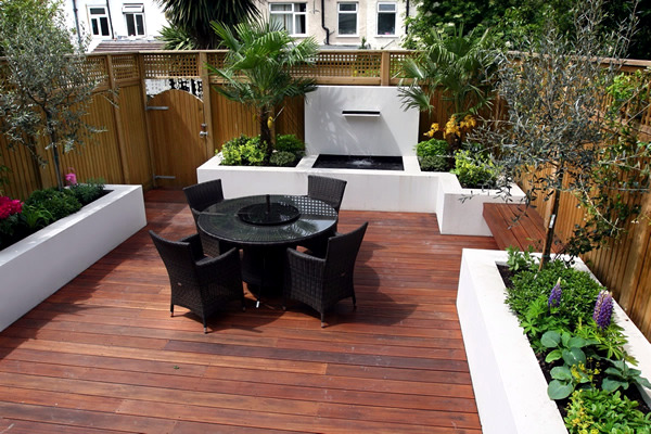 The modern garden bench made of wood The modern garden bench made of wood