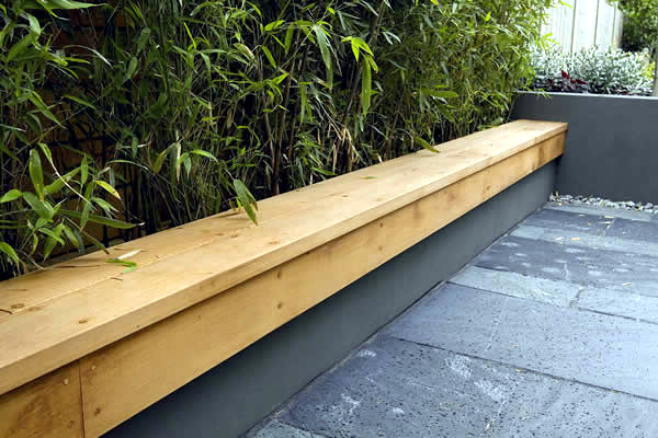 The modern garden bench made of wood The modern garden bench made of wood