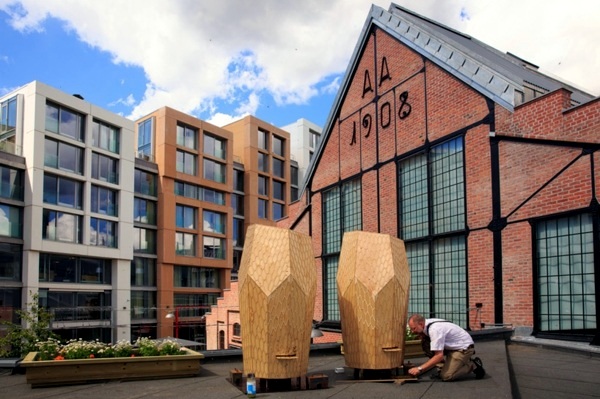 The volcano beehive, designed by Snohetta, dusted Oslo