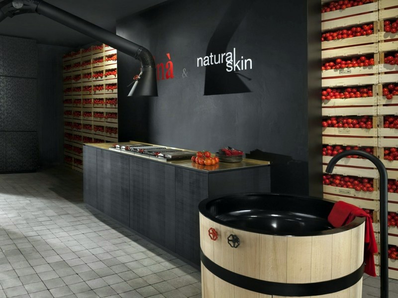 Italian kitchen furniture of Minacciolo - Tinozza is the new compact kitchen