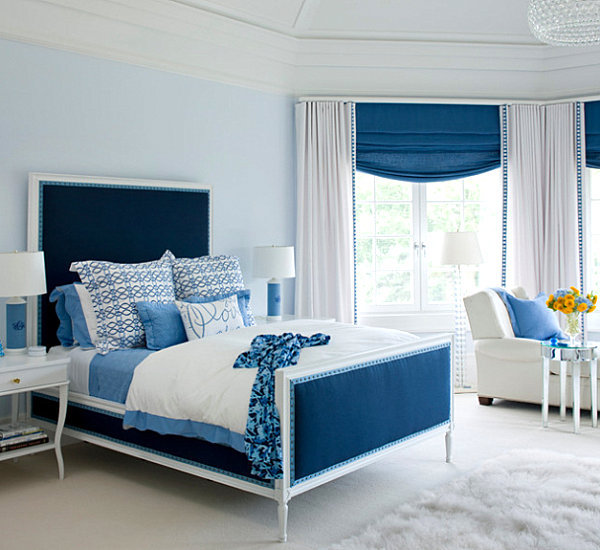 Blue color palette in vibrant interior design - chic, relaxing atmosphere at home