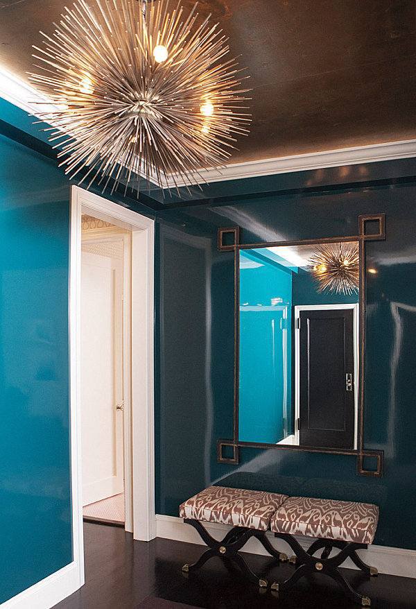 Blue color palette in vibrant interior design - chic, relaxing atmosphere at home
