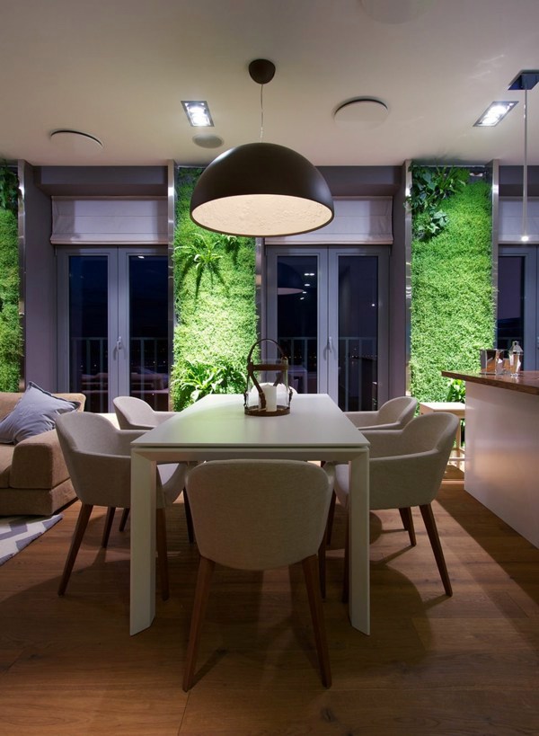 Modern interior design ideas - Exceptional family home, embellished with properly illuminated vertical garden