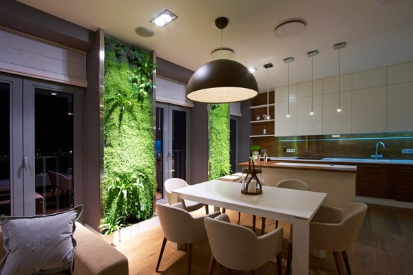Modern interior design ideas - Exceptional family home, embellished with properly illuminated vertical garden