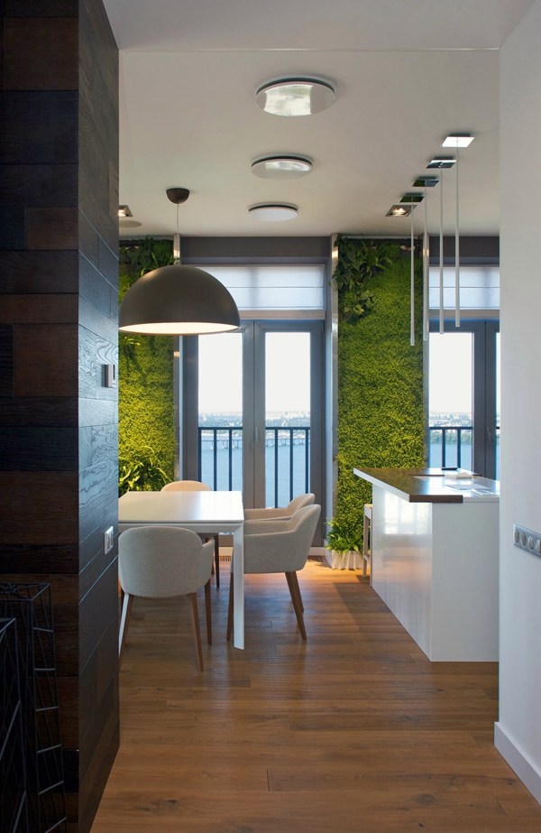 Modern interior design ideas - Exceptional family home, embellished with properly illuminated vertical garden