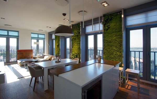 Modern interior design ideas - Exceptional family home, embellished with properly illuminated vertical garden