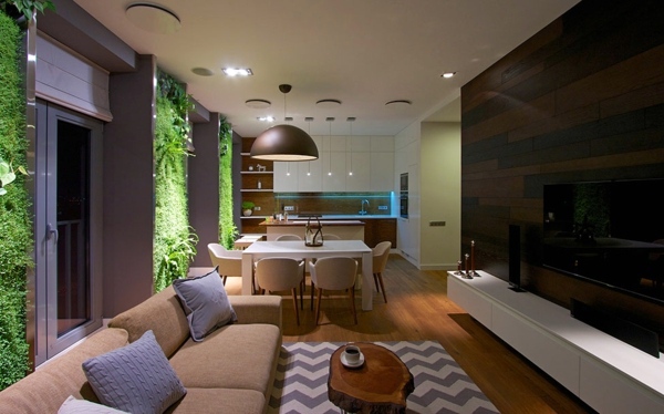 Modern interior design ideas - Exceptional family home, embellished with properly illuminated vertical garden