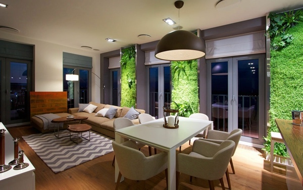 Modern interior design ideas - Exceptional family home, embellished with properly illuminated vertical garden