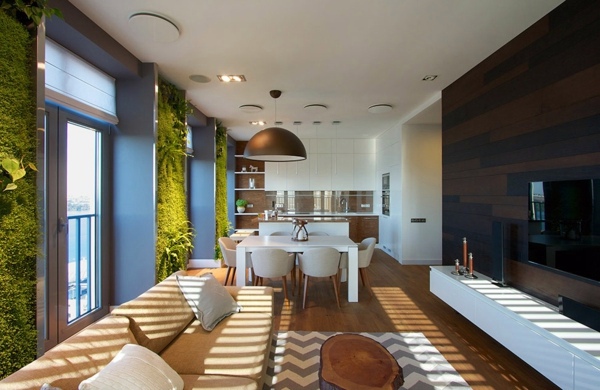 Modern interior design ideas - Exceptional family home, embellished with properly illuminated vertical garden
