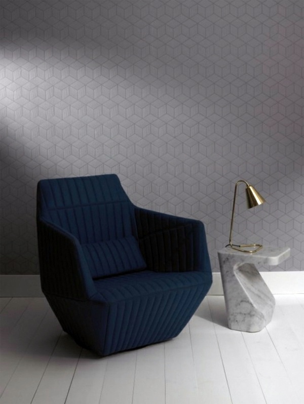 Modern monochrome wallpaper with 3D effect - Form and Design by Graham & Brown