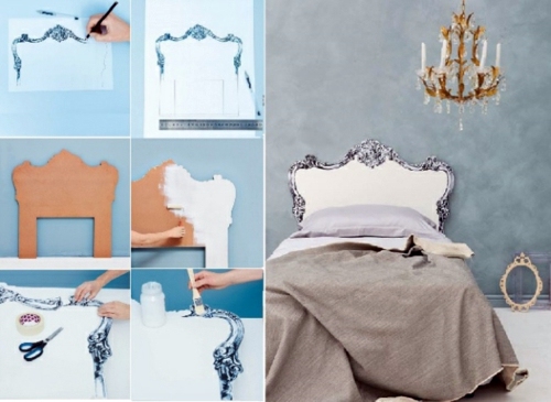 Creative decorating ideas in the bedroom - chic headboard do it yourself