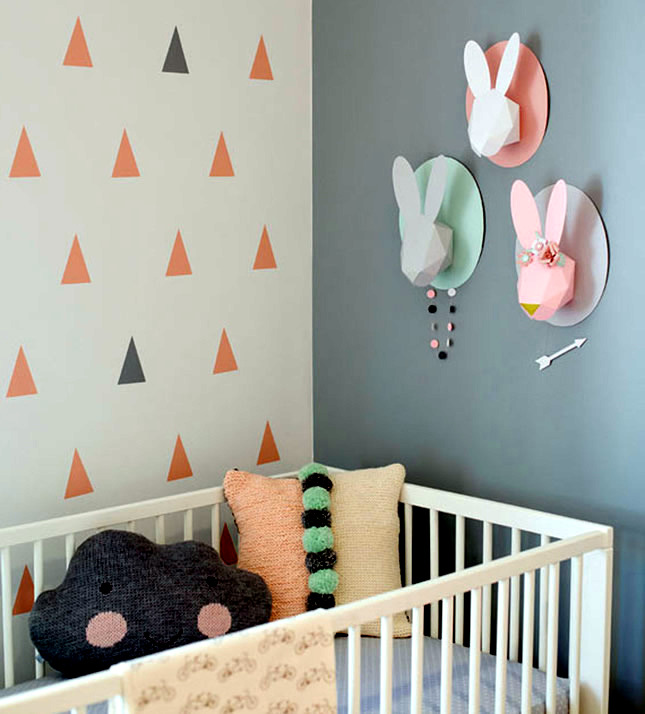 Elegant Kids Room Decoration with pastel colors and animal motifs