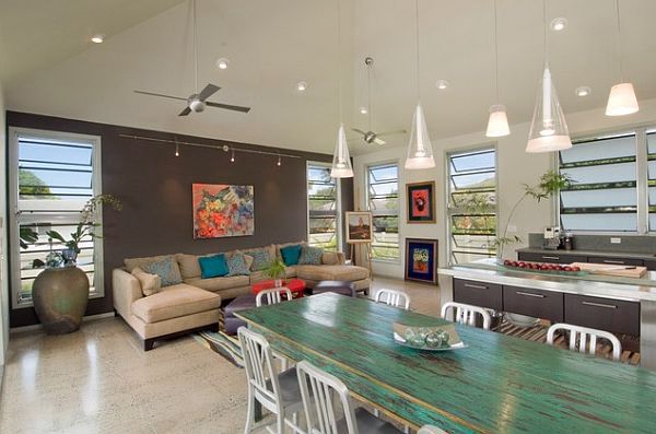 Original designs in dining room pendant lights over the dining table