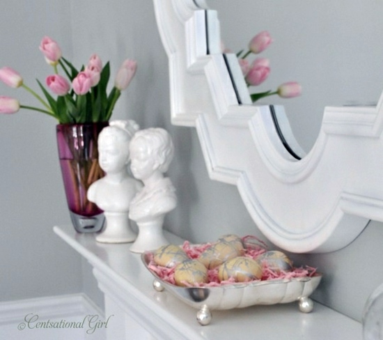 32 stylish deco ideas for Easter - Adorn the mantel!