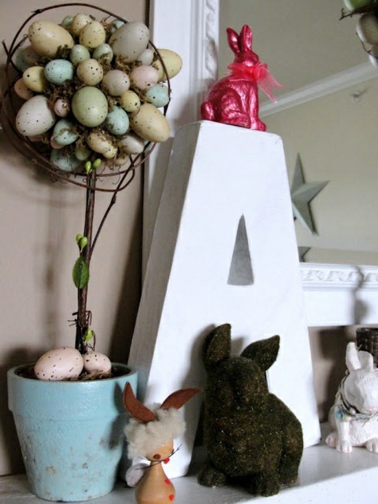 32 stylish deco ideas for Easter - Adorn the mantel!