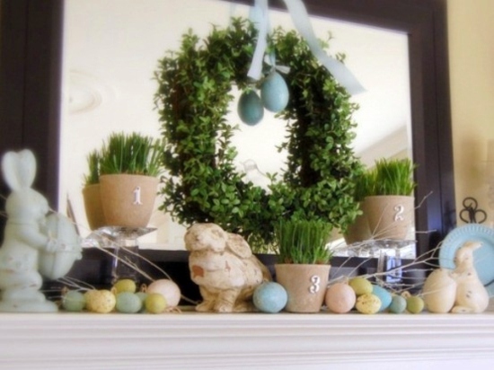 32 stylish deco ideas for Easter - Adorn the mantel!