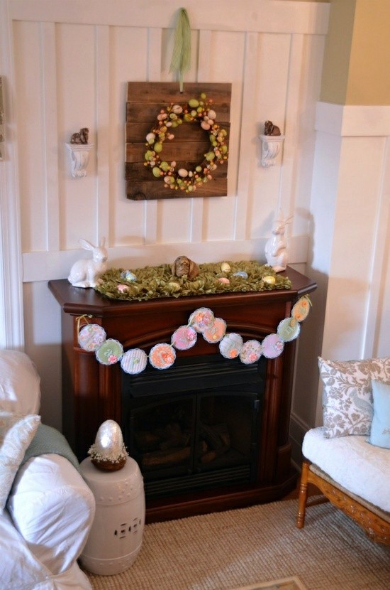 32 stylish deco ideas for Easter - Adorn the mantel!