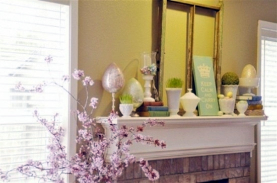 32 stylish deco ideas for Easter - Adorn the mantel!