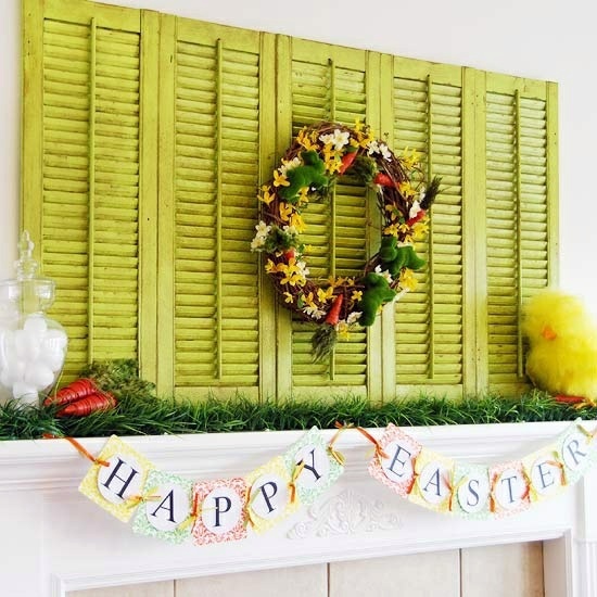 32 stylish deco ideas for Easter - Adorn the mantel!