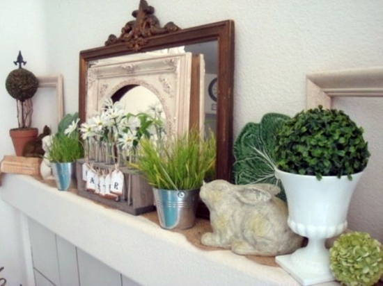 32 stylish deco ideas for Easter - Adorn the mantel!
