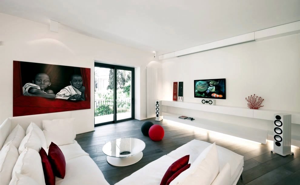 Red & white apartment
