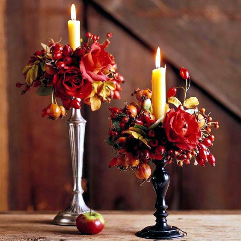 Autumn decoration ideas - colorful table decoration and other craft ideas from natural materials