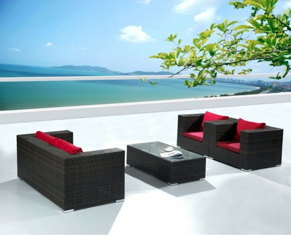 Gartengestaltung - Balcony furniture rattan - cool designer ideas