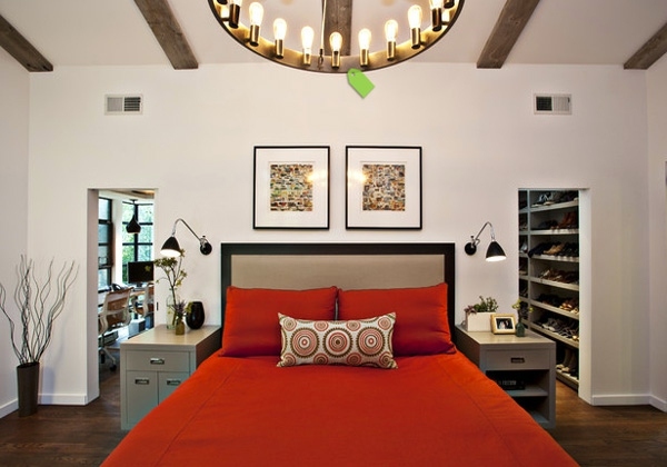 Fashion bedroom wall - color combination and color design