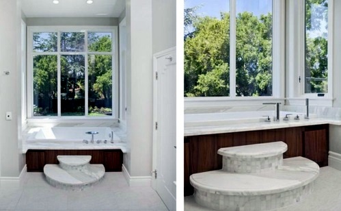 Attractive bathroom with bath from wood Attractive bathroom with bath from wood