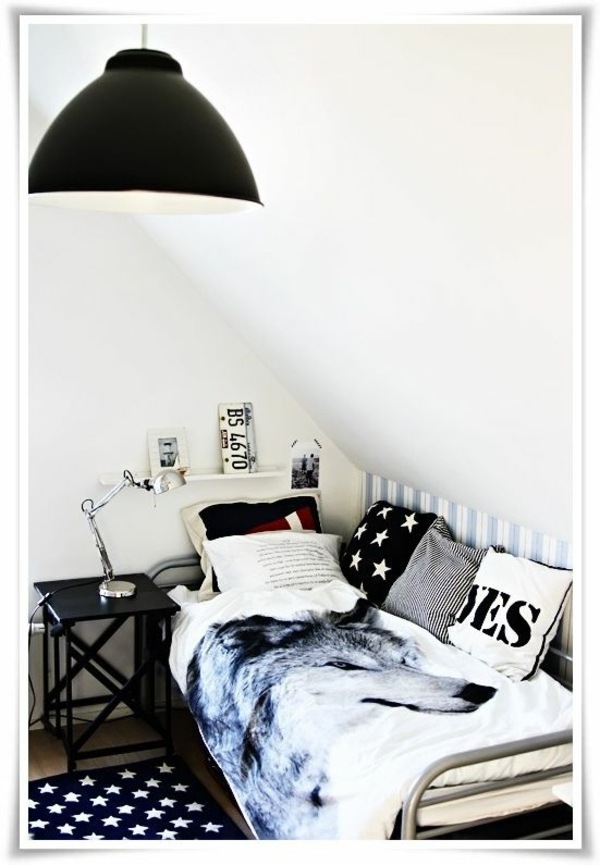 Designed 20 comfortable rooms with sloping ceilings youth