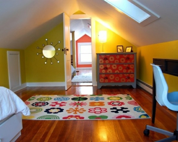 Designed 20 comfortable rooms with sloping ceilings youth