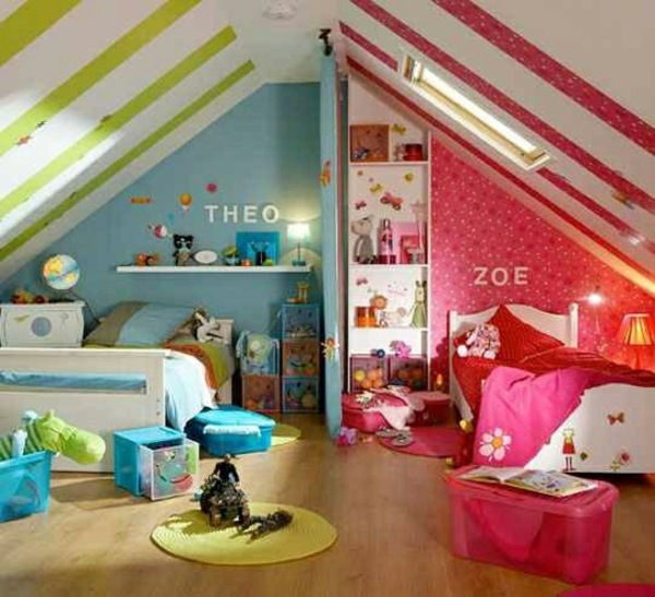 Designed 20 comfortable rooms with sloping ceilings youth