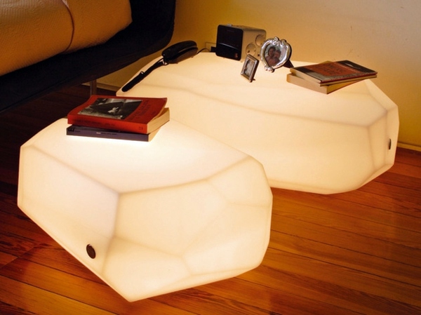Transparent plastic furniture chic seats, stools and tables by Serralunga