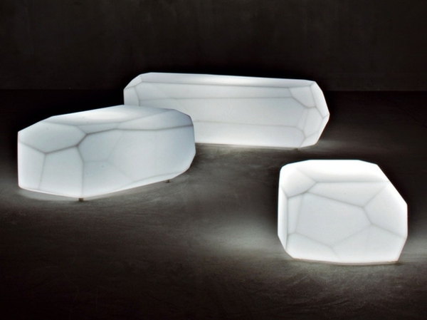 Transparent plastic furniture chic seats, stools and tables by Serralunga