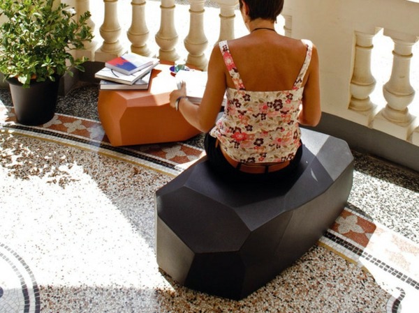 Transparent plastic furniture chic seats, stools and tables by Serralunga