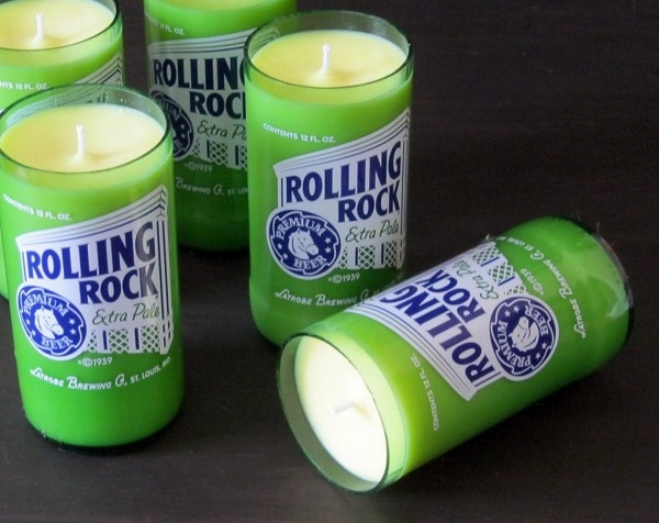Using recycled glass bottles as DIY candles conditions