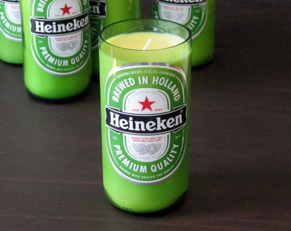 Using recycled glass bottles as DIY candles conditions