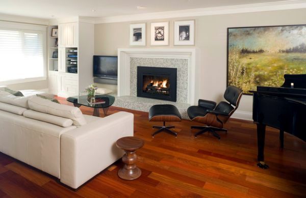 Eames walnut stool and elliptical coffee table - timeless design classics Eames walnut stool and elliptical coffee table - timeless design classics