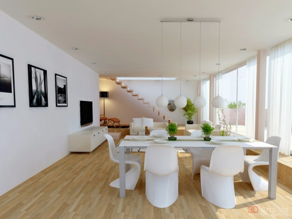 Esszimmer - Stylish white decoration in the dining room