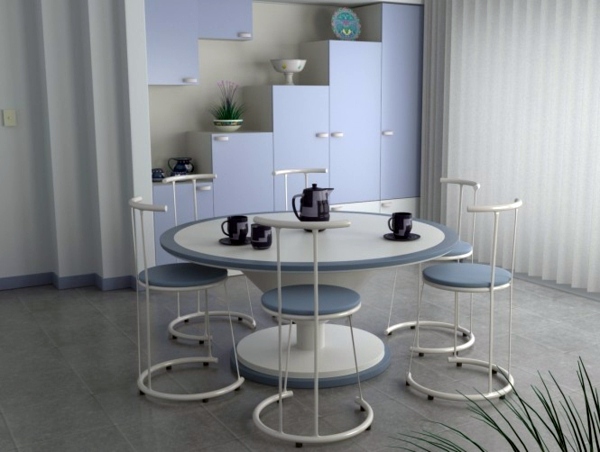 Stylish white decoration in the dining room