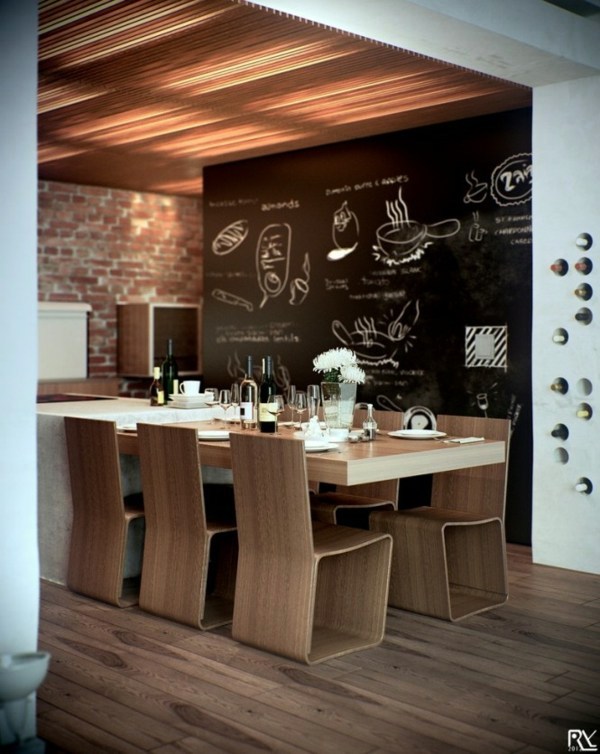 Stylish white decoration in the dining room