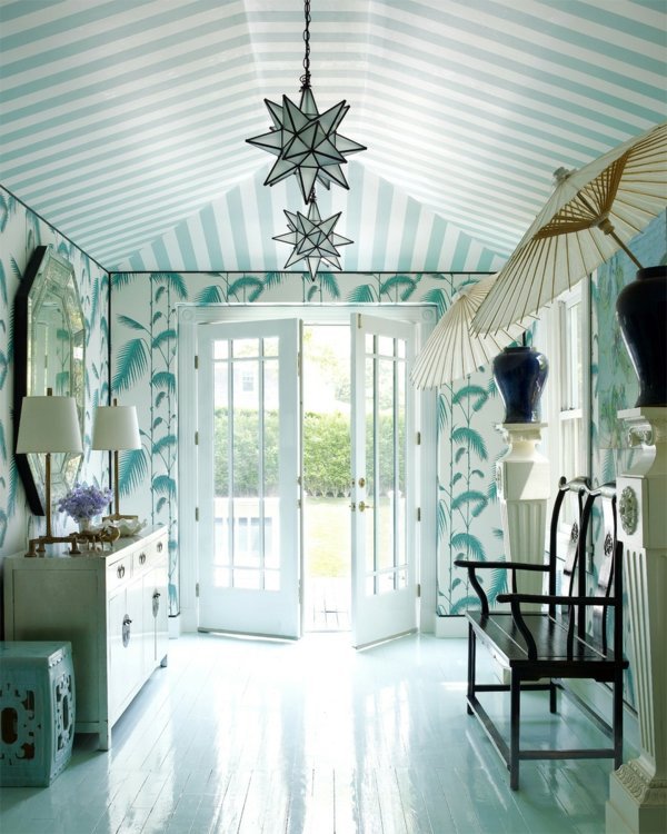 Room color design - fresh sage green in interior design