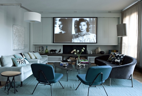 Room color design - fresh sage green in interior design