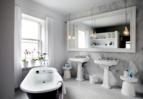 Dipped in colors: white color in bathroom Dipped in colors: white color in bathroom