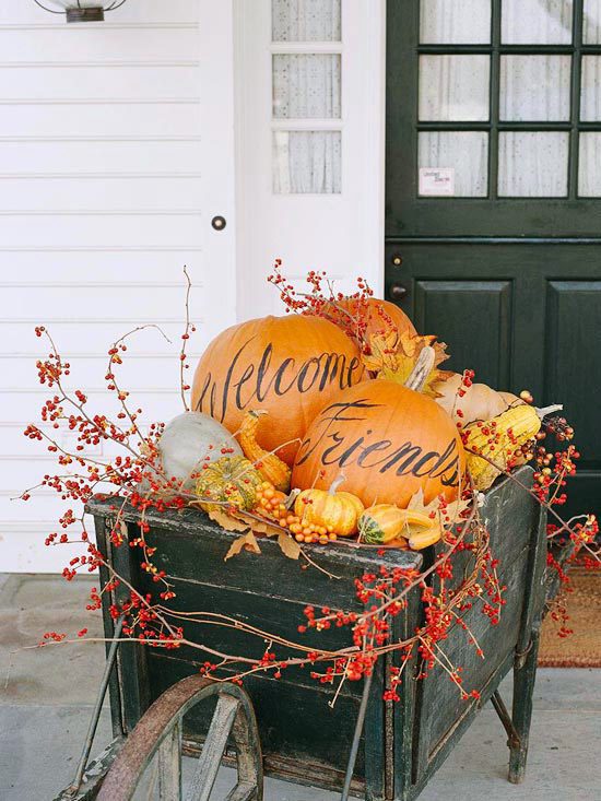 Beautiful fall decoration at the entrance - 35 ideas for a good mood in the cold season Beautiful fall decoration at the entrance - 35 ideas for a good mood in the cold season