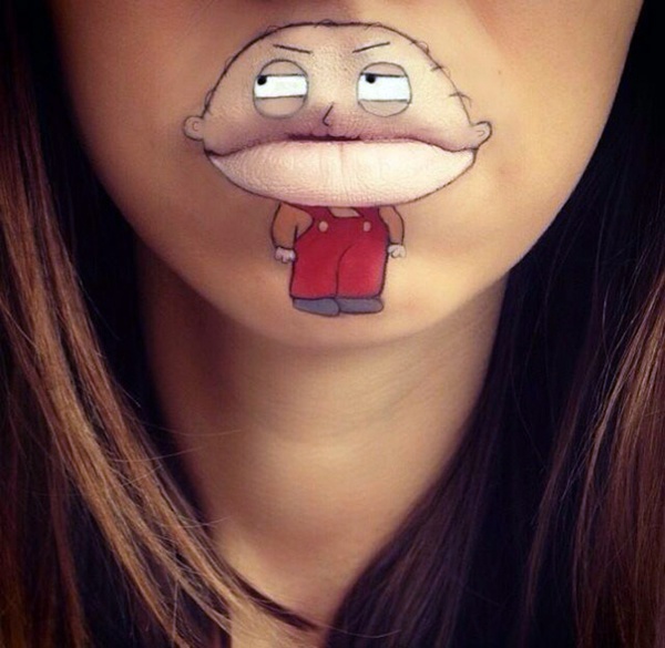 Creative make-up artist transforms her lips in cool cartoon characters Creative make-up artist transforms her lips in cool cartoon characters