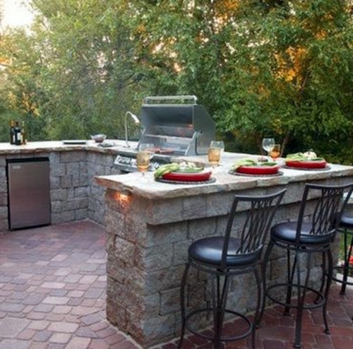 Outdoor kitchen with BBQ