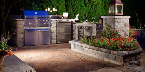 Outdoor kitchen with BBQ