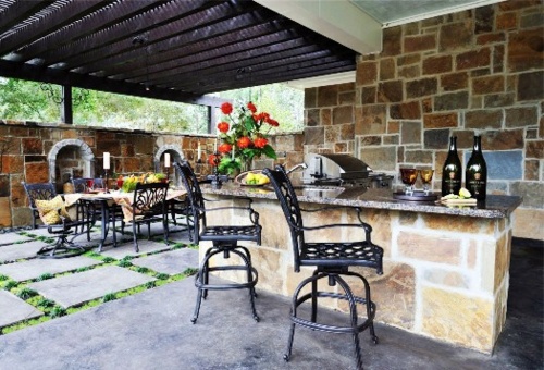 Outdoor kitchen with BBQ