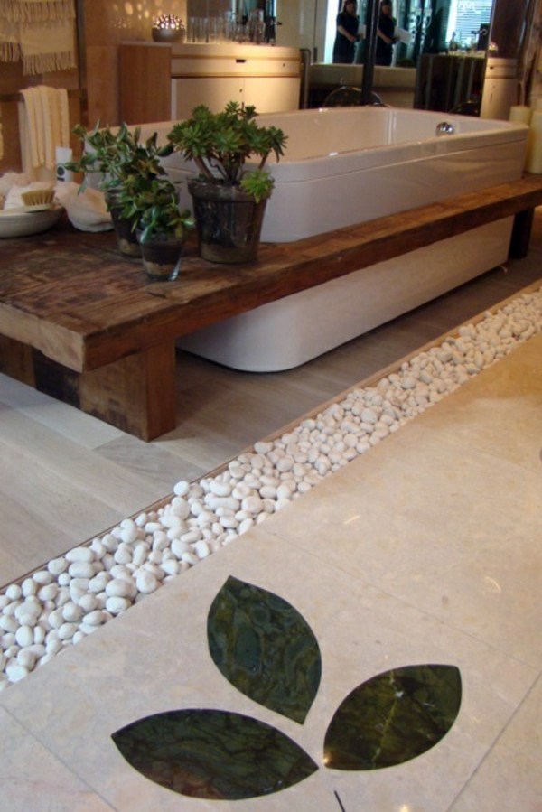 Bathroom design with flowers and plants - original ideas spring